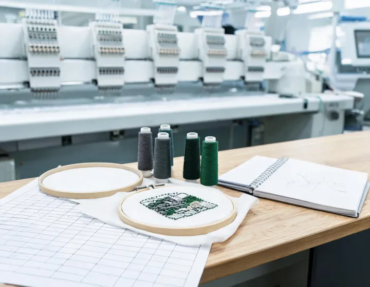 Barudan application planning table with embroidery samples