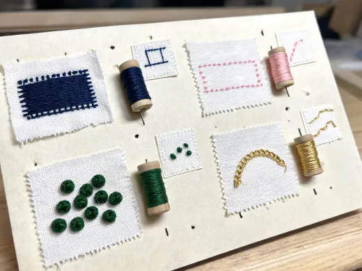 Embroidery sample card