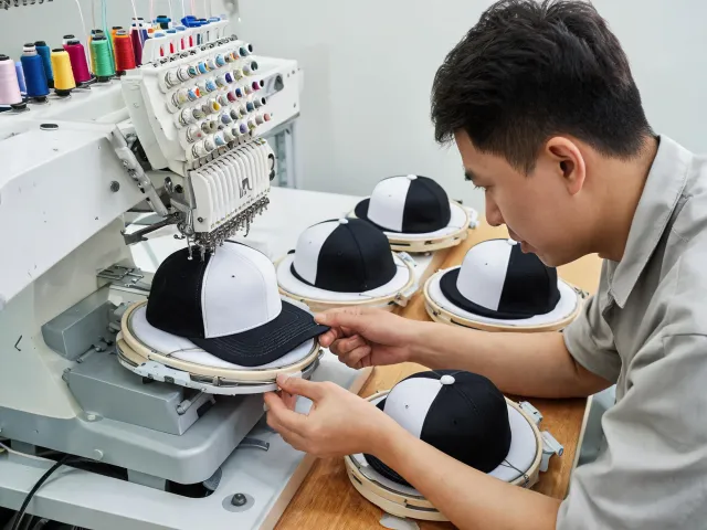 Cap embroidery setup